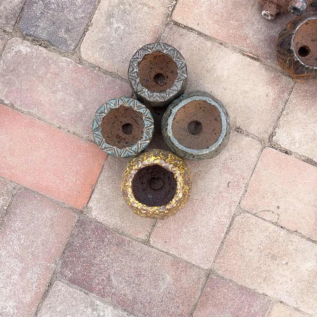 泥塑不**心古镇炻陶花盆