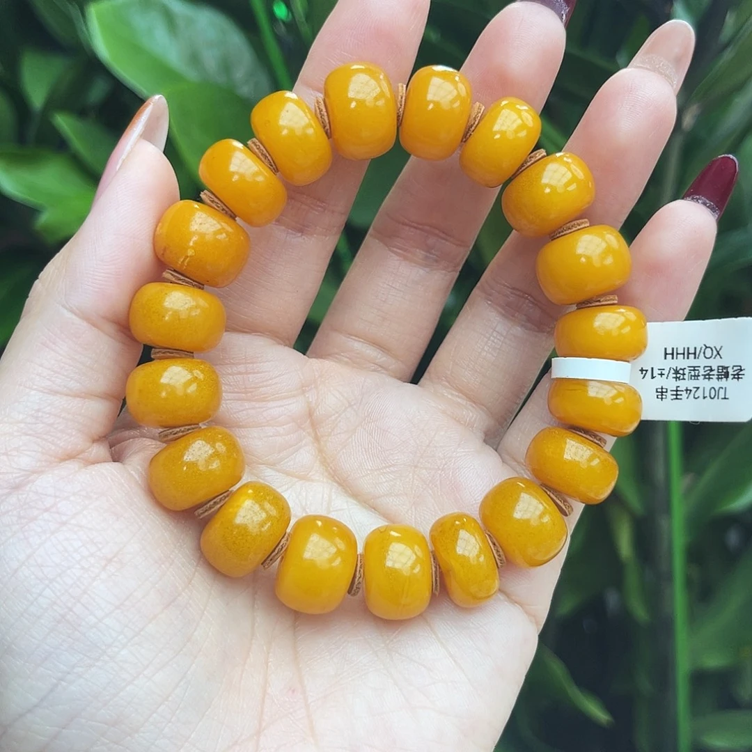 琥珀未镶嵌颈饰14m老蜡