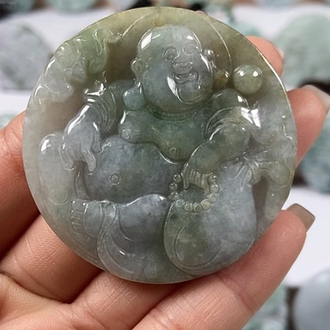 翡翠颈饰未镶嵌逍遥佛福利