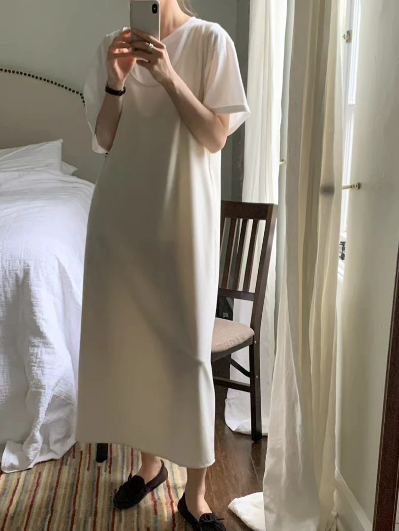 mumu 泡菜正品代购 ounce 白色背心长裙 甜美简约