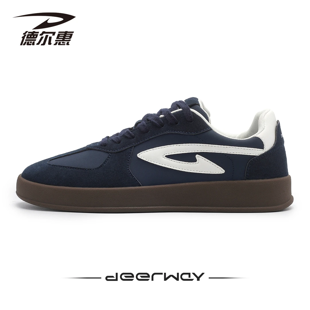 德尔惠情侣款德训鞋2025新款秋季百搭板鞋网面超透气男款运动男鞋