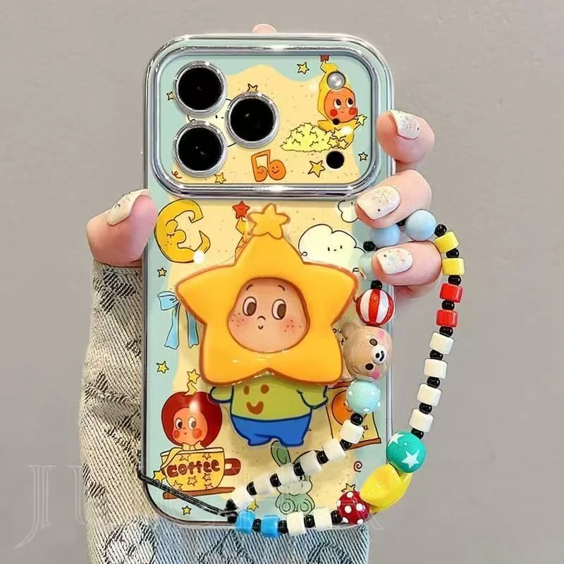 咖啡星星人适用苹果17promax手机壳16Pro卡通15防摔14大视窗13/12