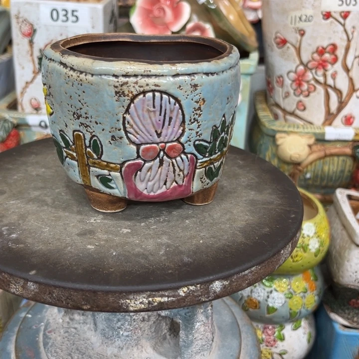 紫砂花盆粗陶材质多肉花盆