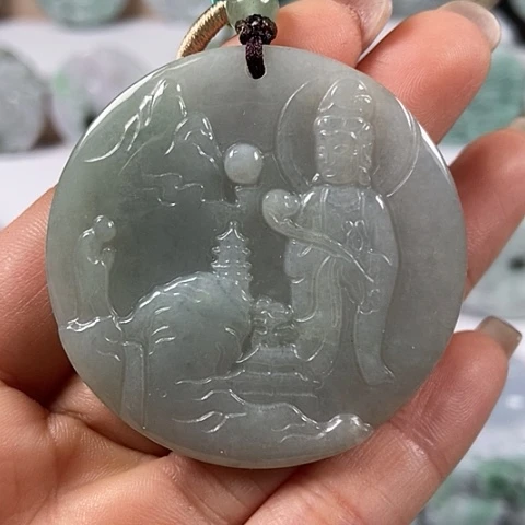 翡翠颈饰未镶嵌观音福利