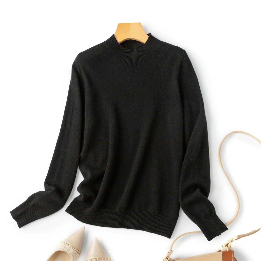 岛精无缝18针全成型秋冬夏装休闲长袖高领羊绒衫打底衫半高领毛衣