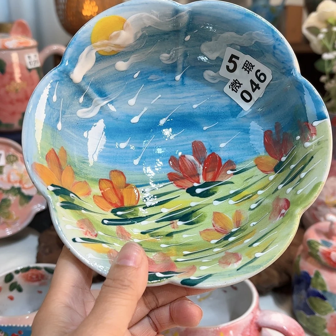 高***人景德镇手绘高温釉下彩陶瓷茶具