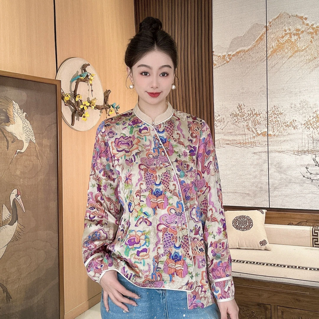 【语辰原创】YC 69155 新中式国风复古提花上衣