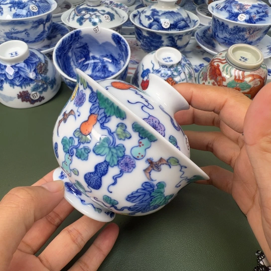 陶瓷景德镇纯手工纯手绘茶具木木13