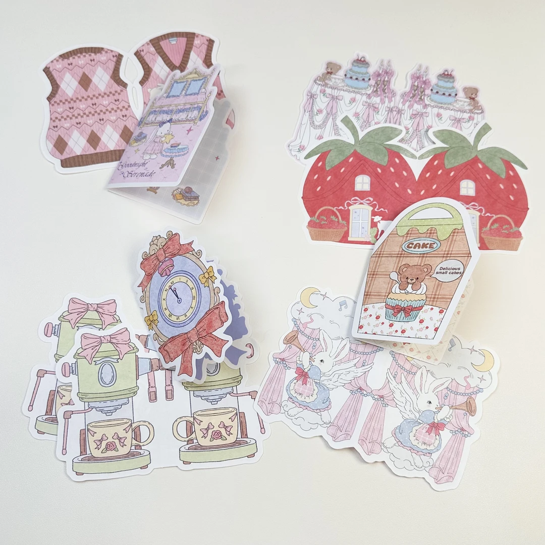 【奶酪泡泡】原创异形可爱折叠便签双面可书写便签纸无粘性手账素材