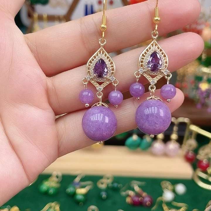 合金石英质玉耳饰