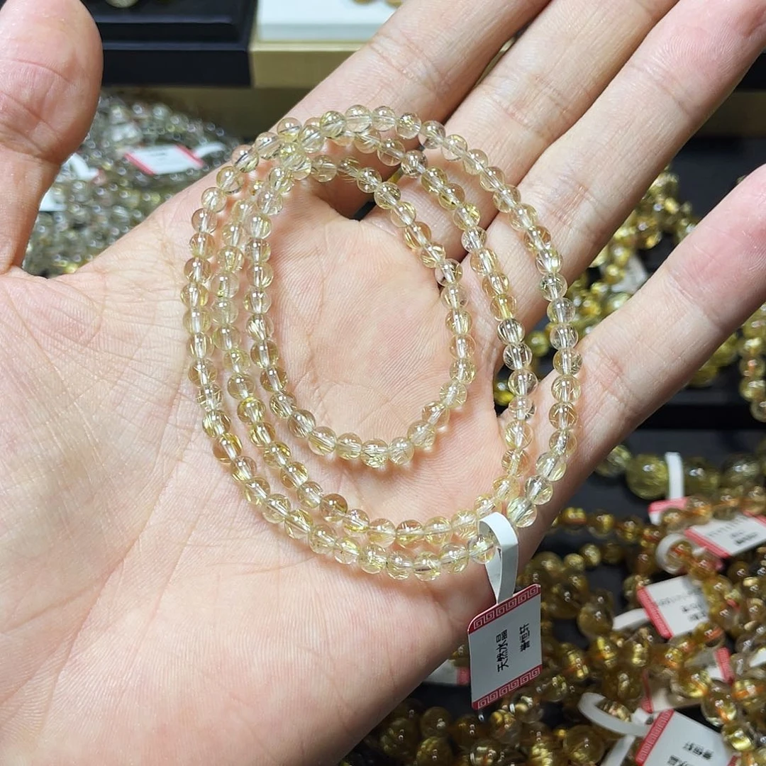 水晶手串未镶嵌金发晶