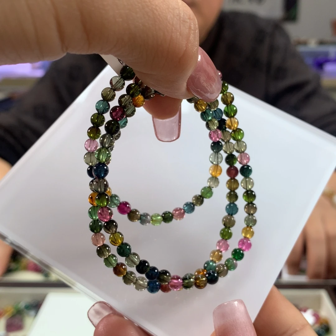 碧玺手链未镶嵌多样性发其一条4.5毫米左右