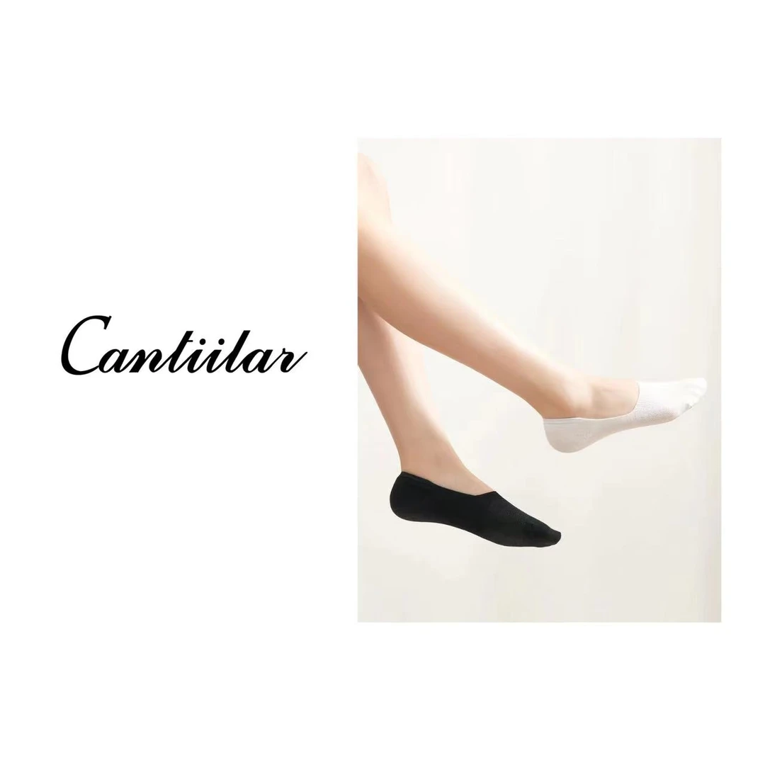 CANTIILAR “蚕丝隐形袜”防滑低帮不掉跟透气船袜女5双装 Z253048
