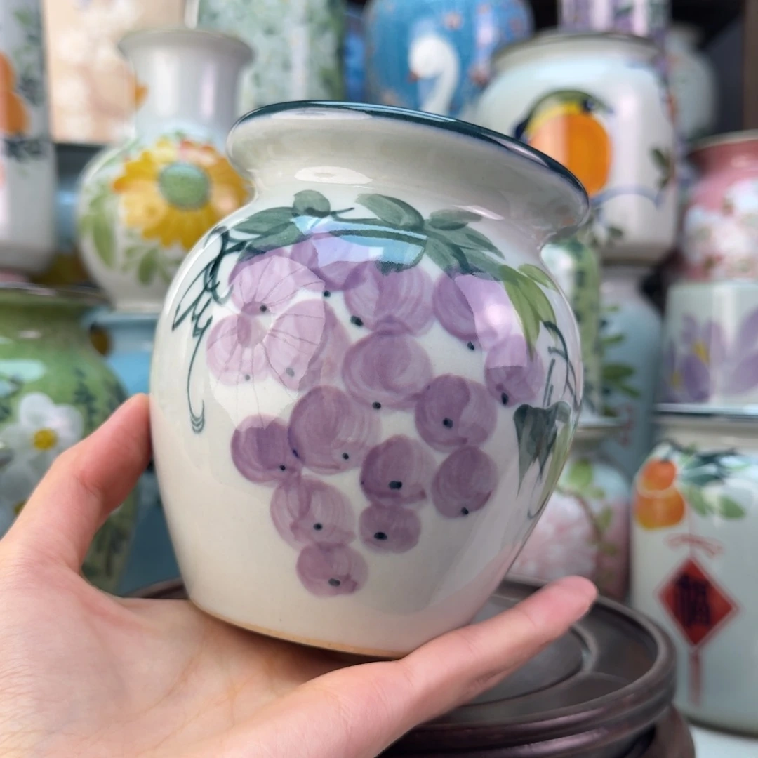 景德镇陶瓷手绘花瓶无孔