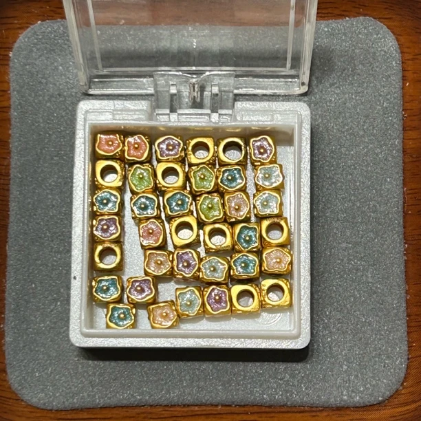 足金999烧蓝5D硬金多巴胺5MM方糖（此订单发三个）