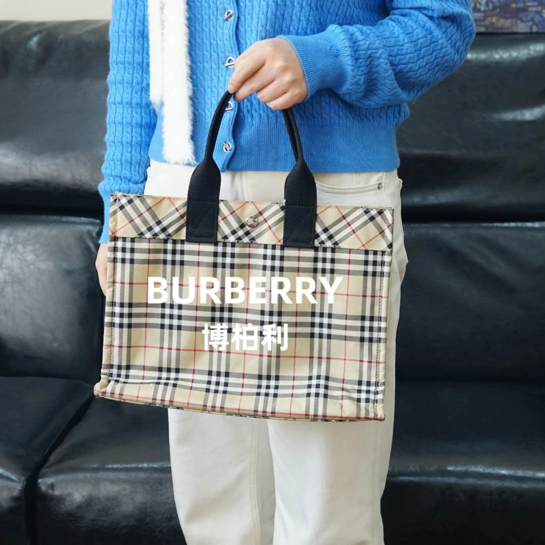 95新 BURBERRY/博柏利 巴宝莉/格纹手提包/HD01516251/6251