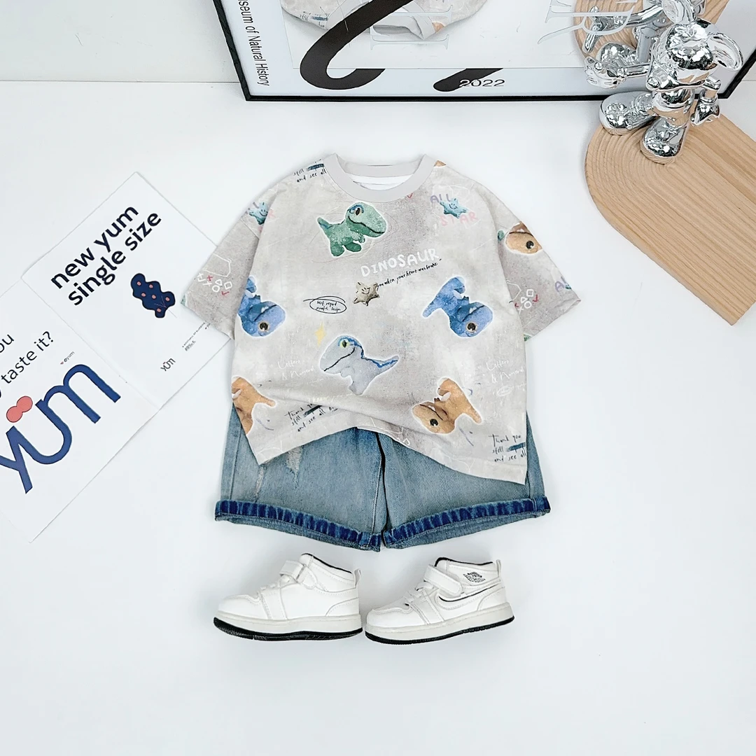 儿童短袖T恤夏季男童上衣2025新款洋气休闲 BQ25295Z悠悠童话童装