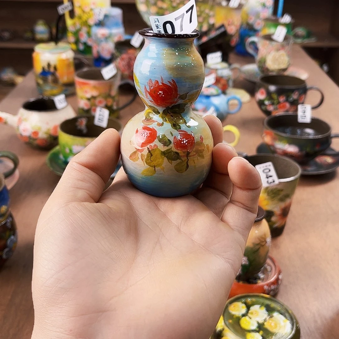 纯纯莫奈油画风花瓶