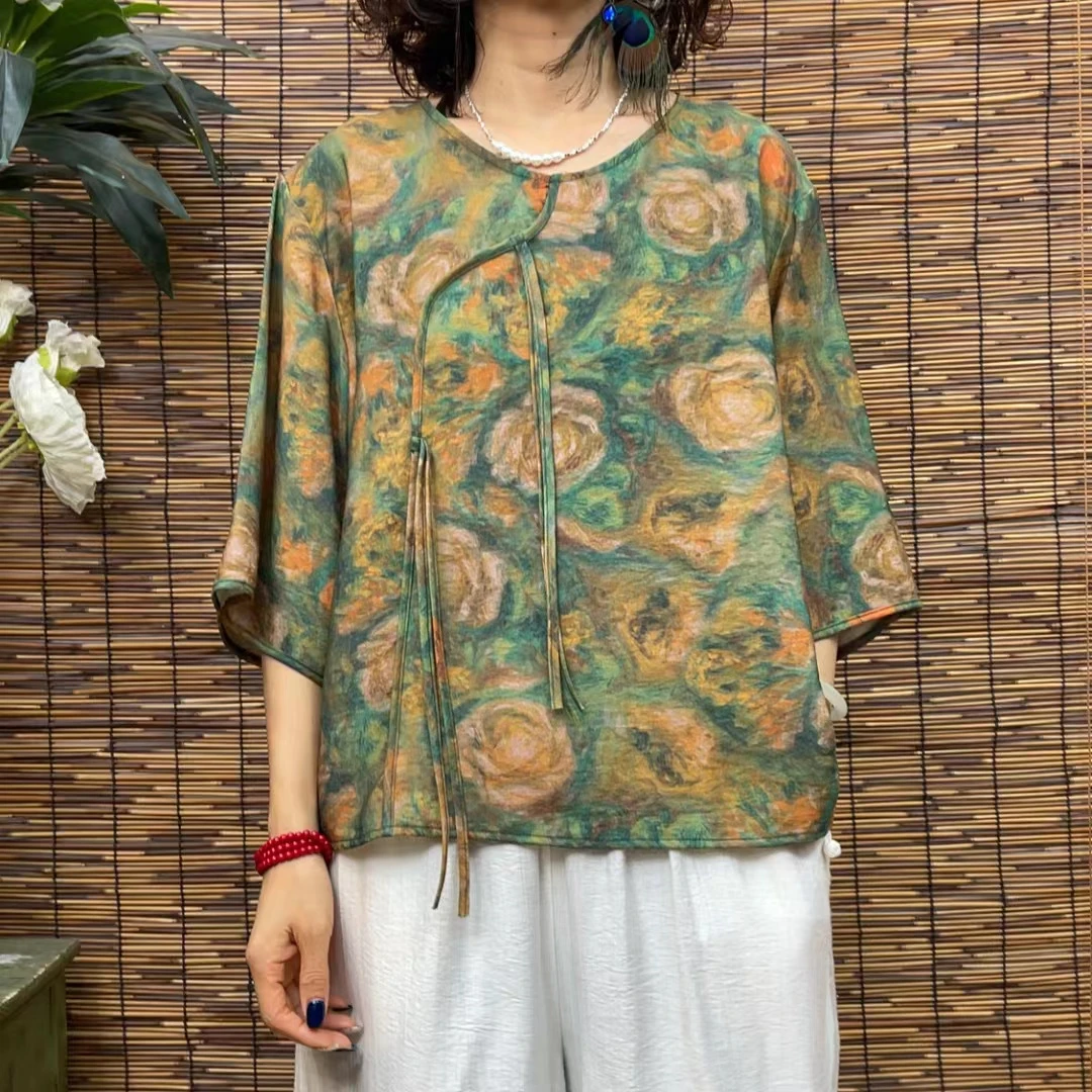 3986夏季新款波点时尚优雅减龄小衫QZ