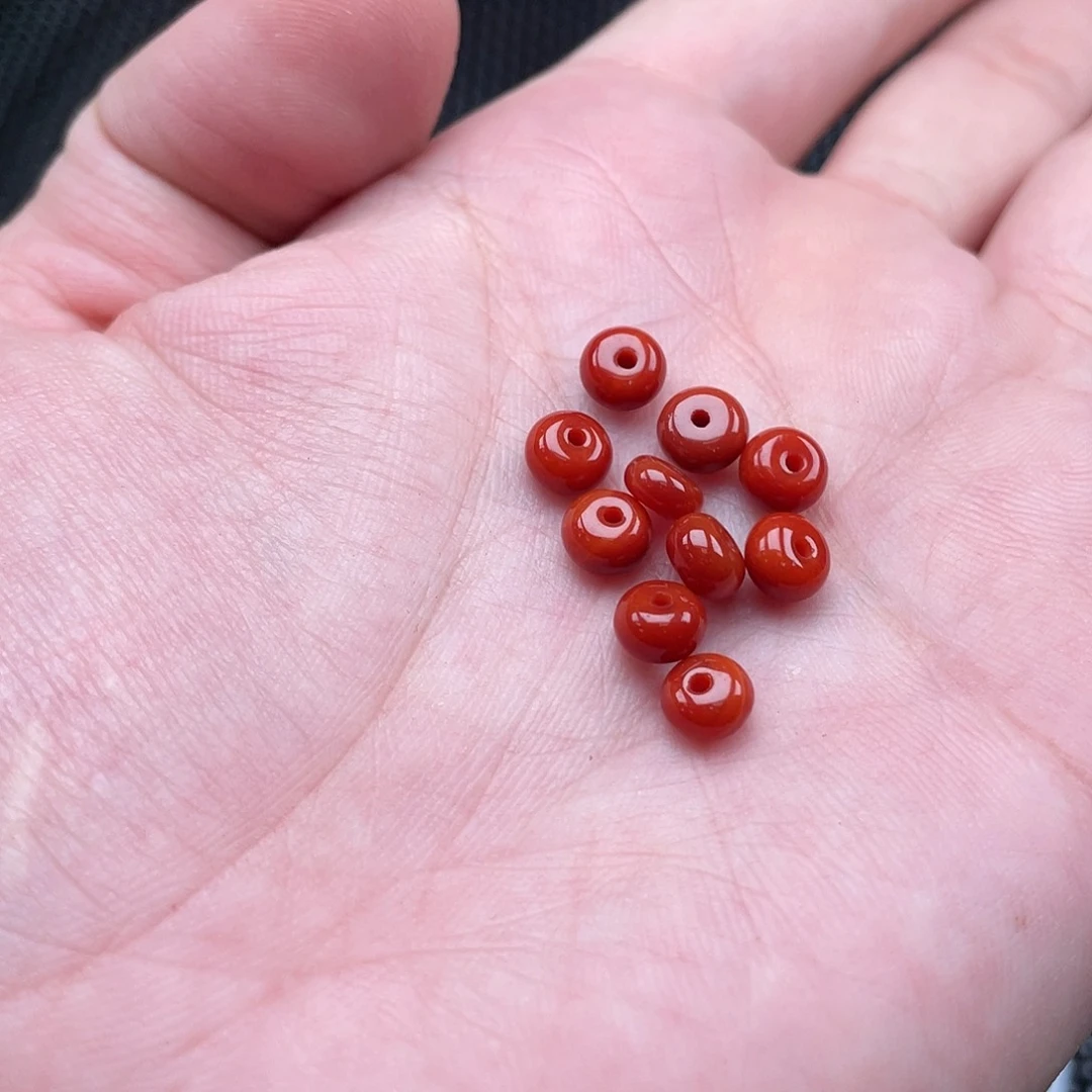 南红玛瑙1号 4*6柿子红隔片一组10颗未镶嵌