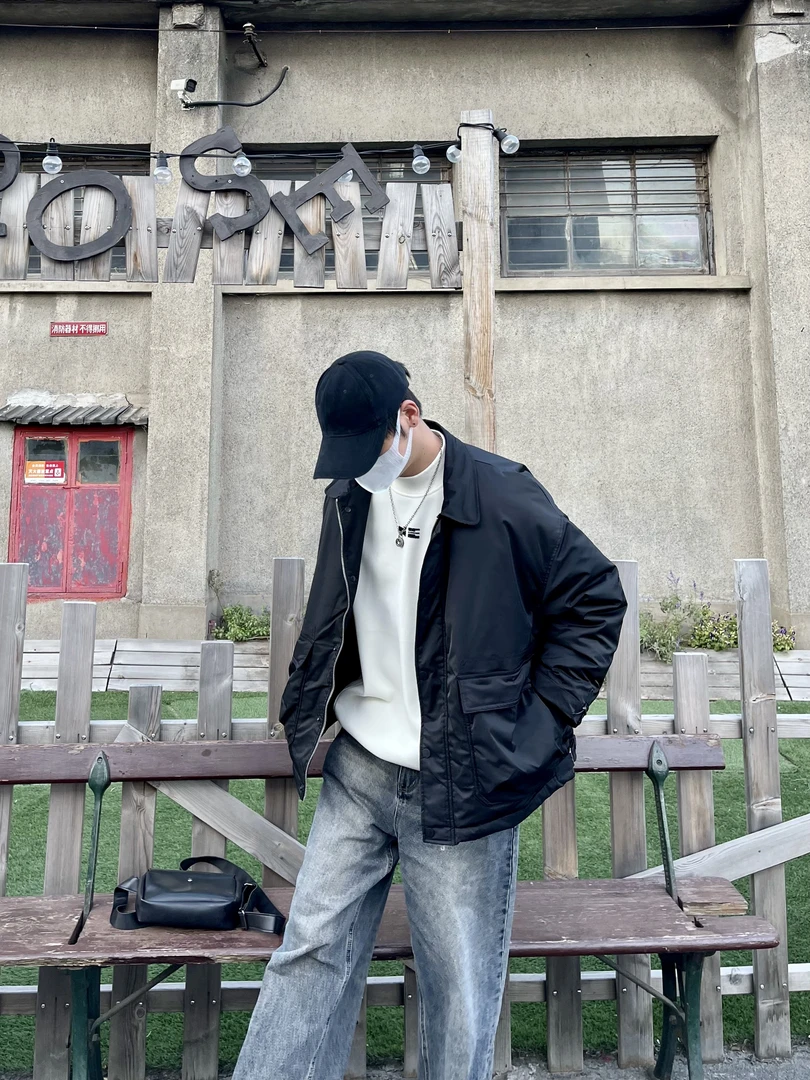 到位男装秋冬时尚经典工装衬衫羽绒外套Y9027