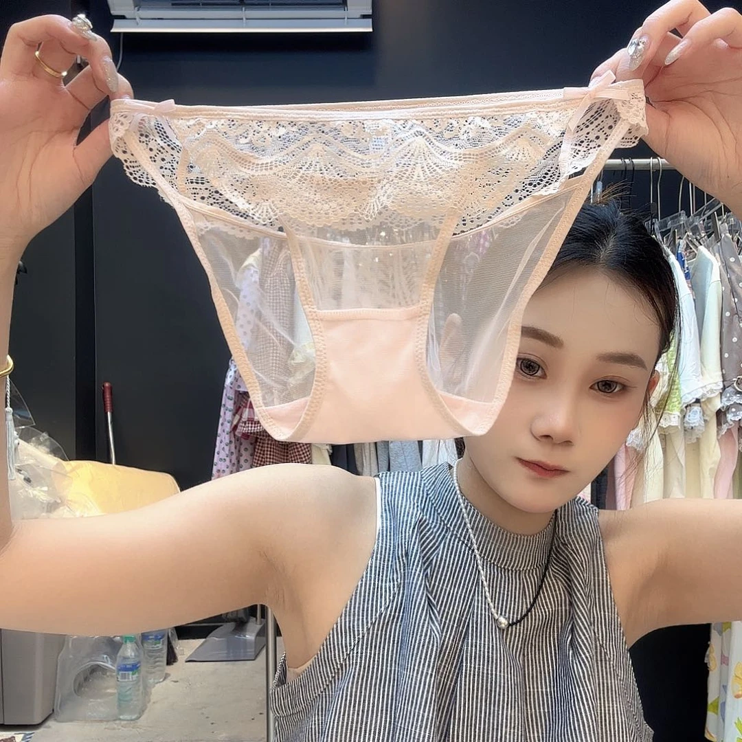 蕾丝粉色蕾丝内裤女