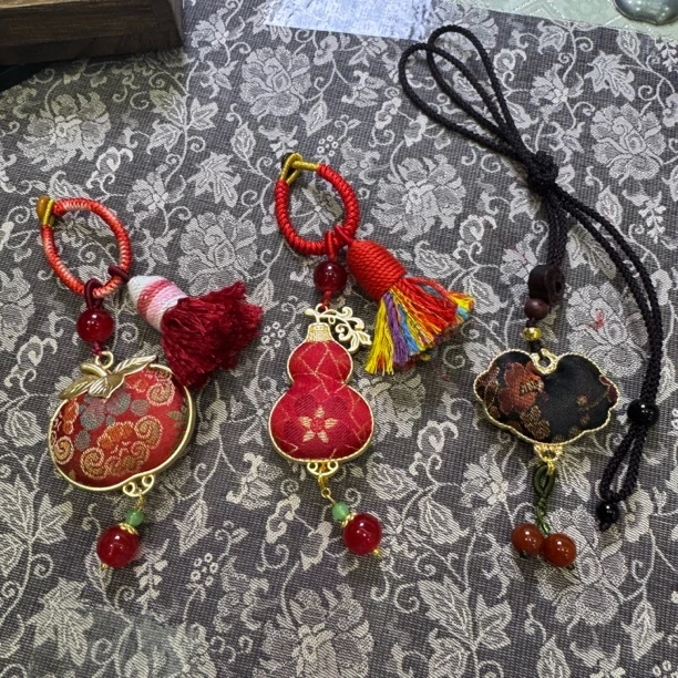 手工宋锦传统手编绳中国风包包挂件钥匙扣配饰【微瑕款特价出】