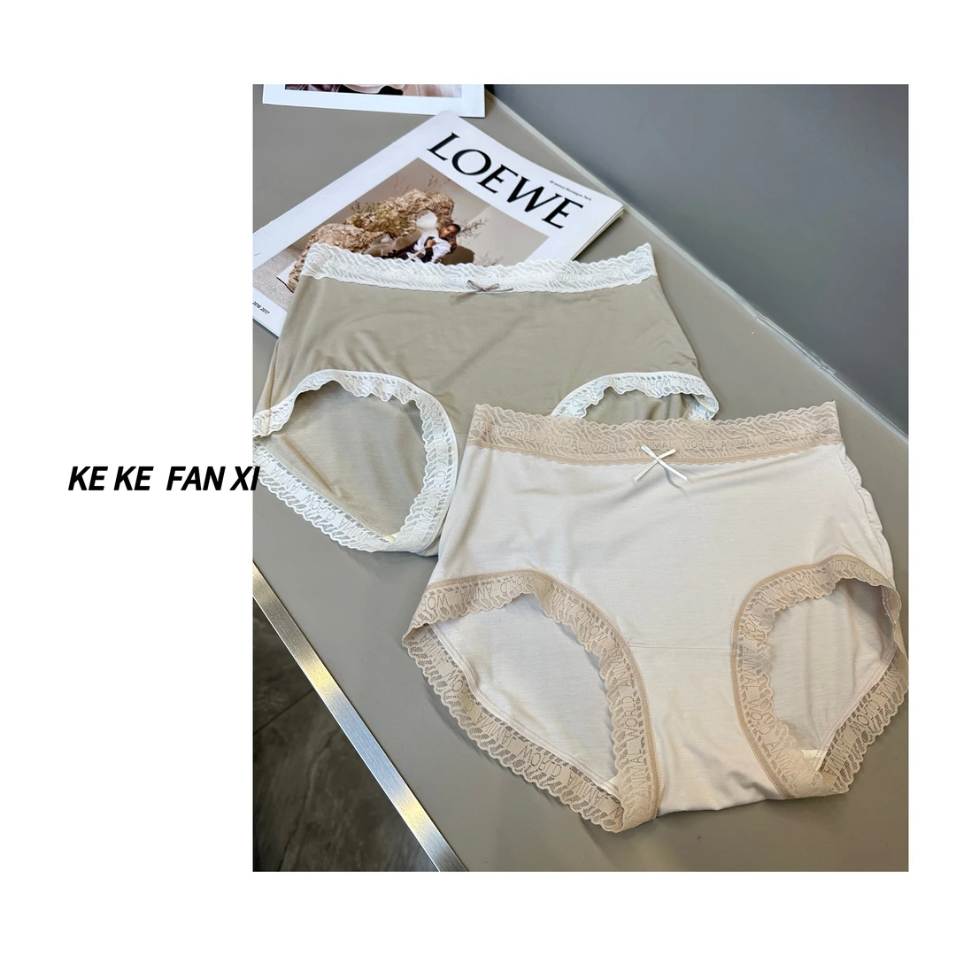 60964蝴蝶结拼接蕾丝边内裤舒适女士新款
