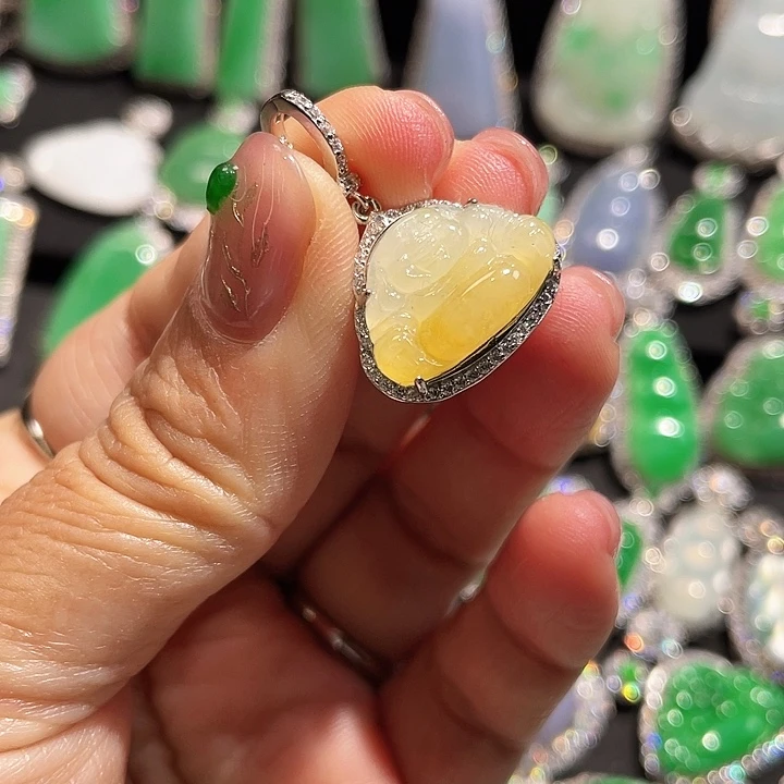 翡翠银S925镶嵌颈饰