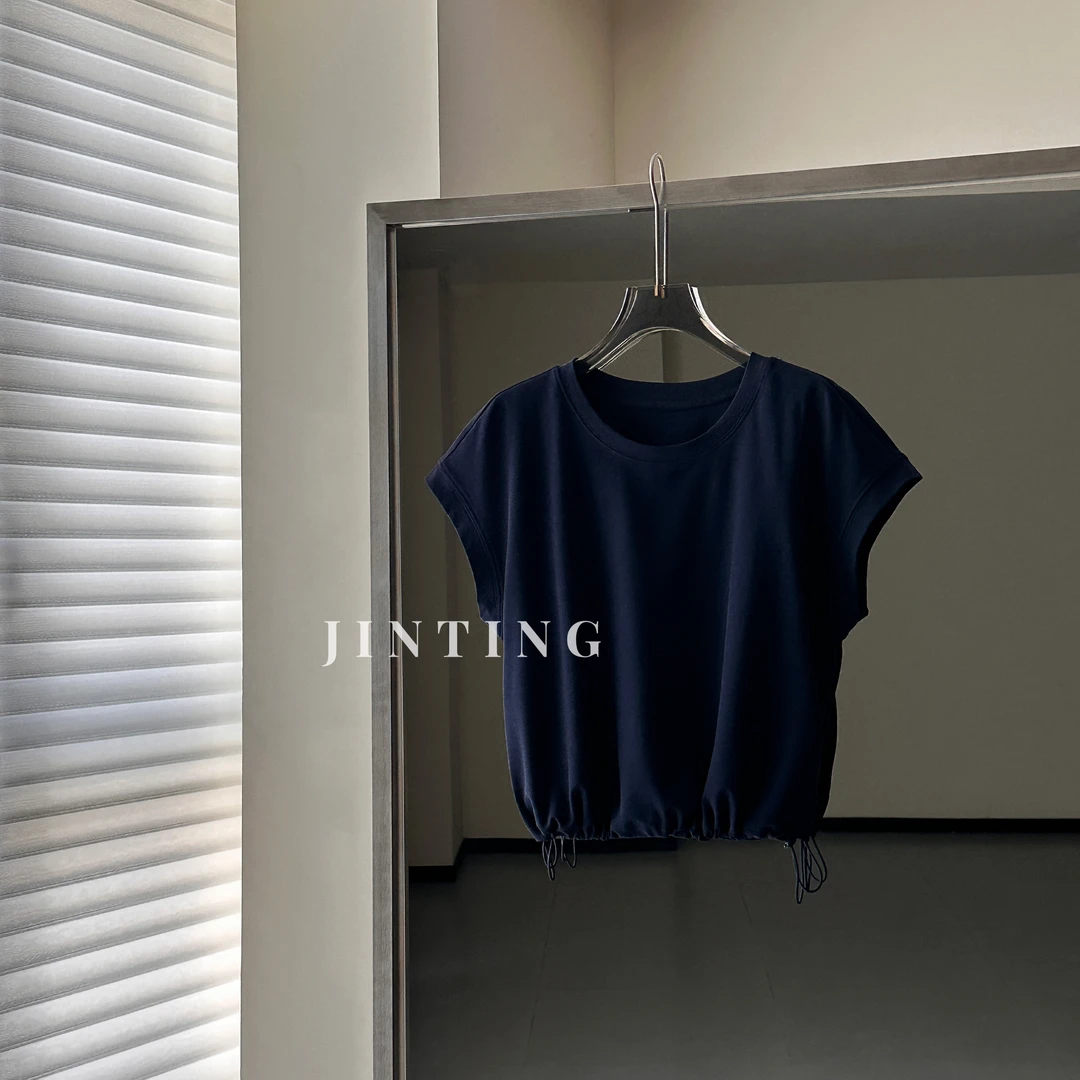 今婷韩系气质舒适百搭宽松显瘦时尚简约大气短袖T恤-J25218328