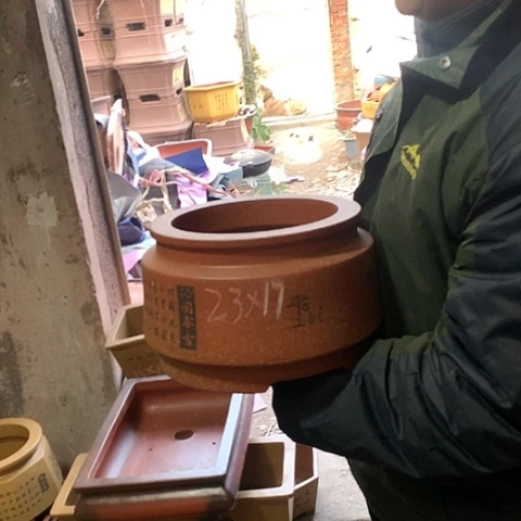 紫砂花盆手工制作