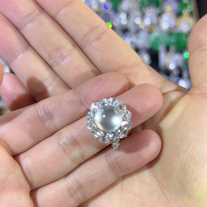 石英质玉银S925镶嵌戒指