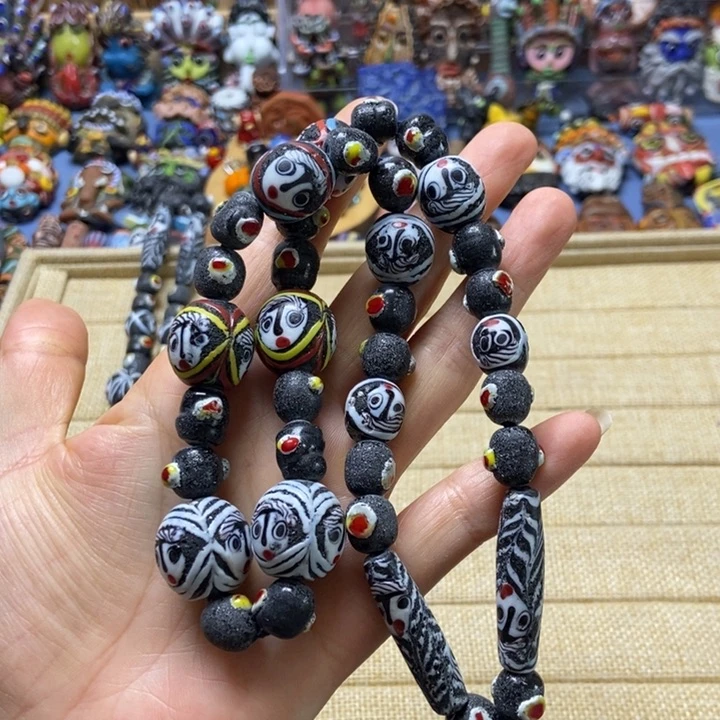 玻璃颈饰福利小人脸链子一条001