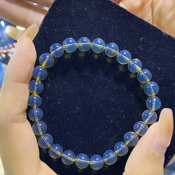 蓝珀未镶嵌珠宝奇石墨西哥蓝珀手串7