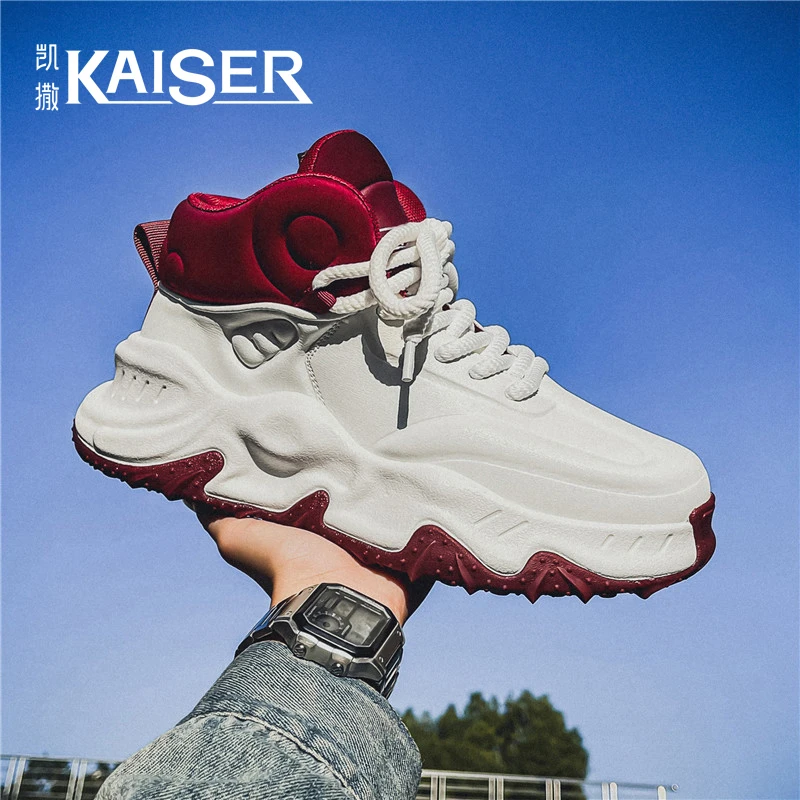 KAISER/凯撒·男鞋冬季时尚百搭高帮休闲老爹鞋男士防滑运动阿甘鞋