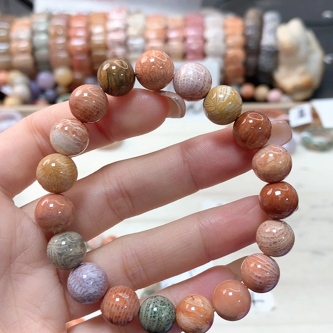 硅化珊瑚（珊瑚玉）手链未镶嵌哩*130