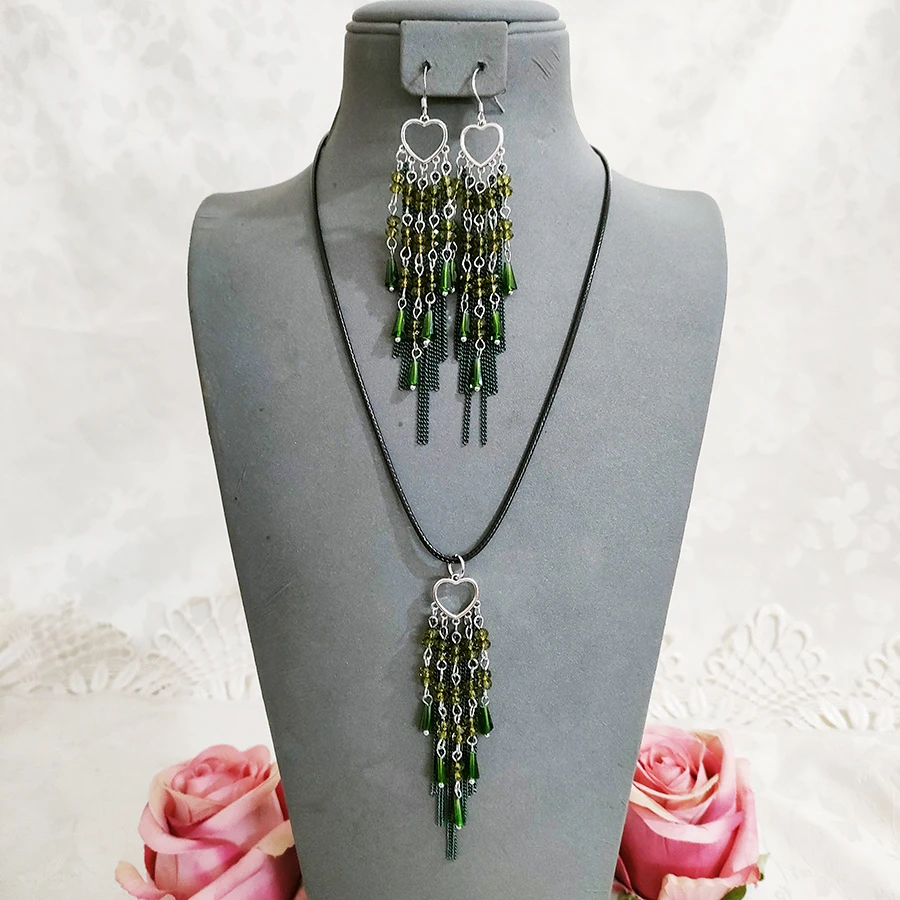 铜合金项链 民族风复古纯手工项链套装耳坠饰品3318