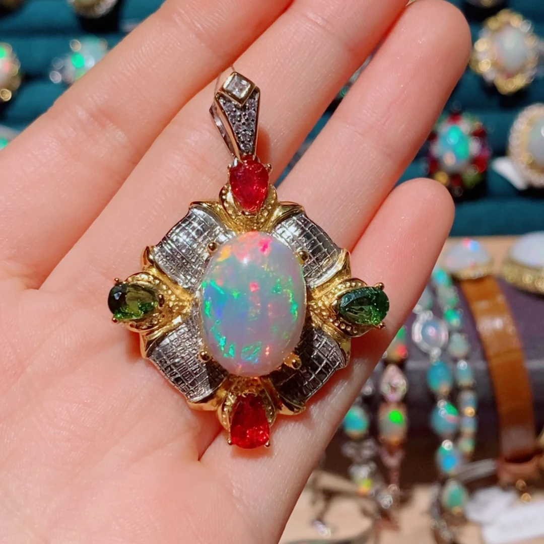 欧泊欧泊吊坠银S925镶嵌