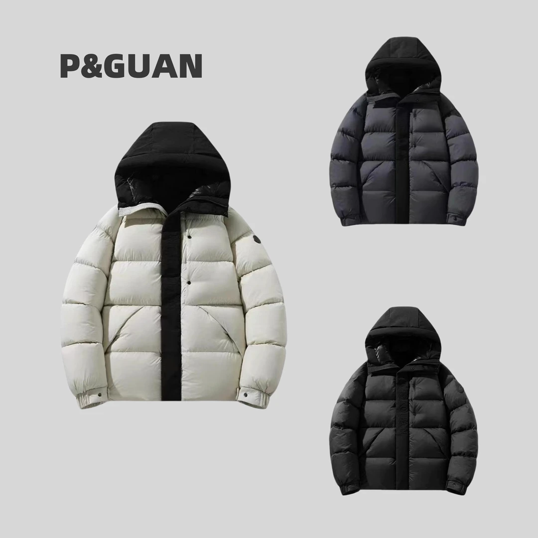 【冬季】新款潮版时尚户外风纯色简约连帽外套0010