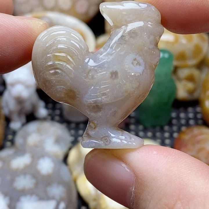 硅化珊瑚（珊瑚玉）颈饰未镶嵌小吊坠