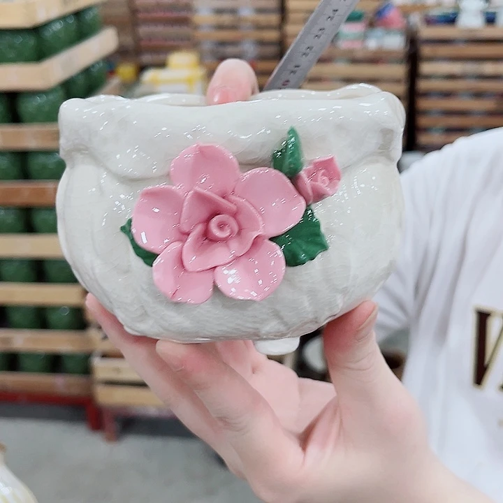 有孔，凑10元包邮陶瓷花盆发货！