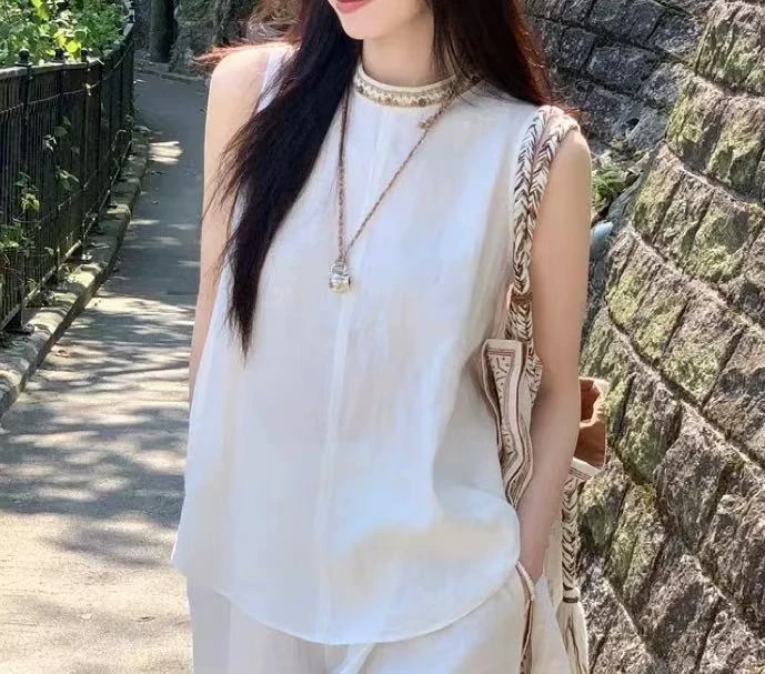 【思雅】266圆领无袖时尚上衣