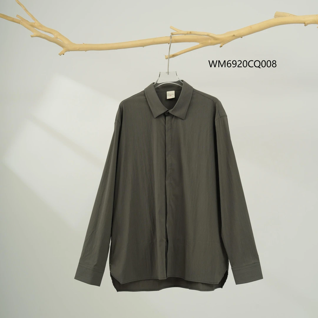 【AZ】698-WM6920CQ008-秋冬季翻领灰色净版舒适男装衬衫