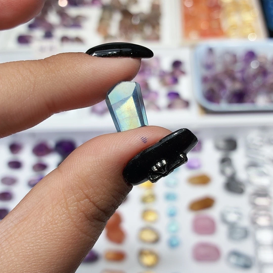 水晶未镶嵌珠宝半成品海蓝宝