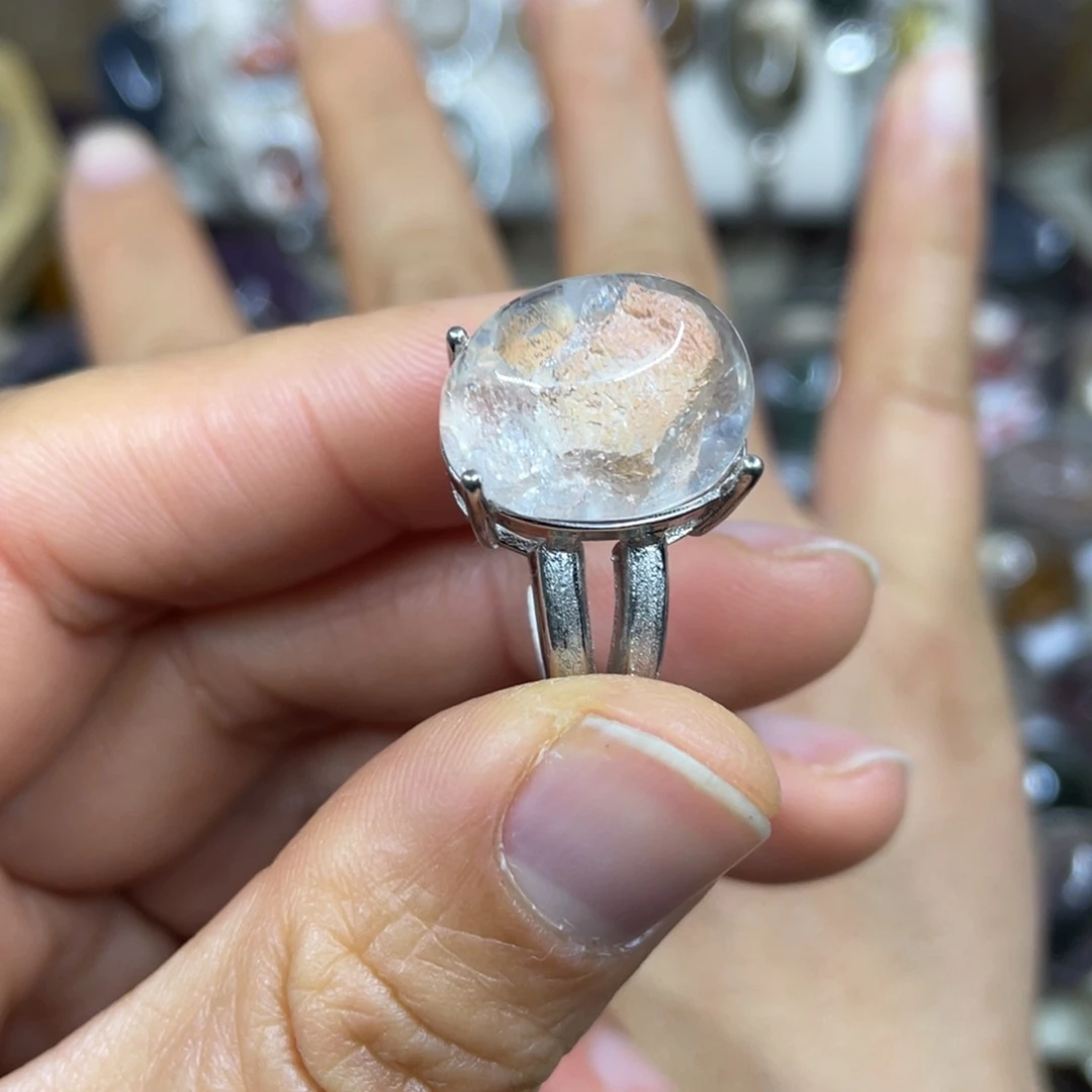 【闪购商品】银S925镶嵌珠宝半成品水晶戒指