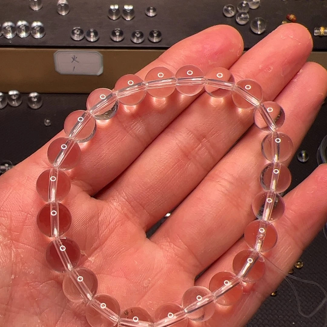 水晶手链未镶嵌W**O白水晶8mm圆珠手链