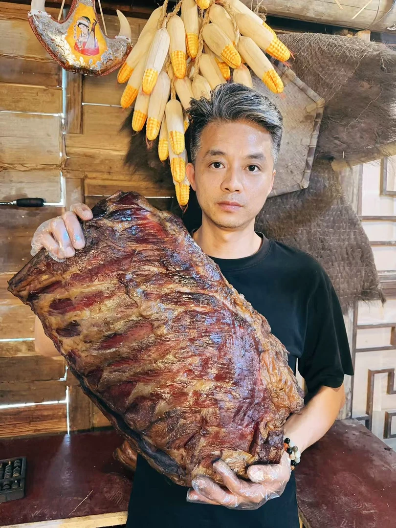 A【3斤边角特价福利】湖北农家土猪烟熏腊排骨方便真空默认切小发货