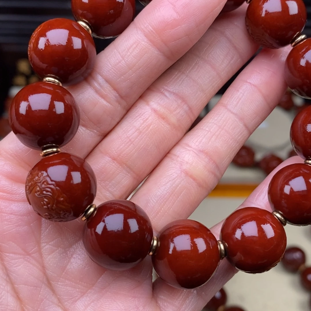 哇***#橄榄核吊坠火焰纹