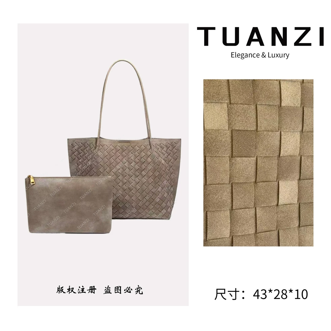 TUANZI『高端玩家』秋冬新款编织设计腋下托特包 XKY-2281-卡其