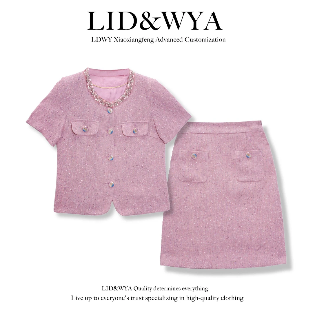 【蔷薇夫人】春季名媛法式蔷薇玫红气质高级感小香风外套9015